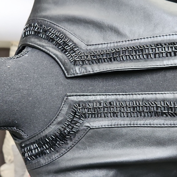 Chicos Leather Jacket sz 0 - Picture 3 of 6